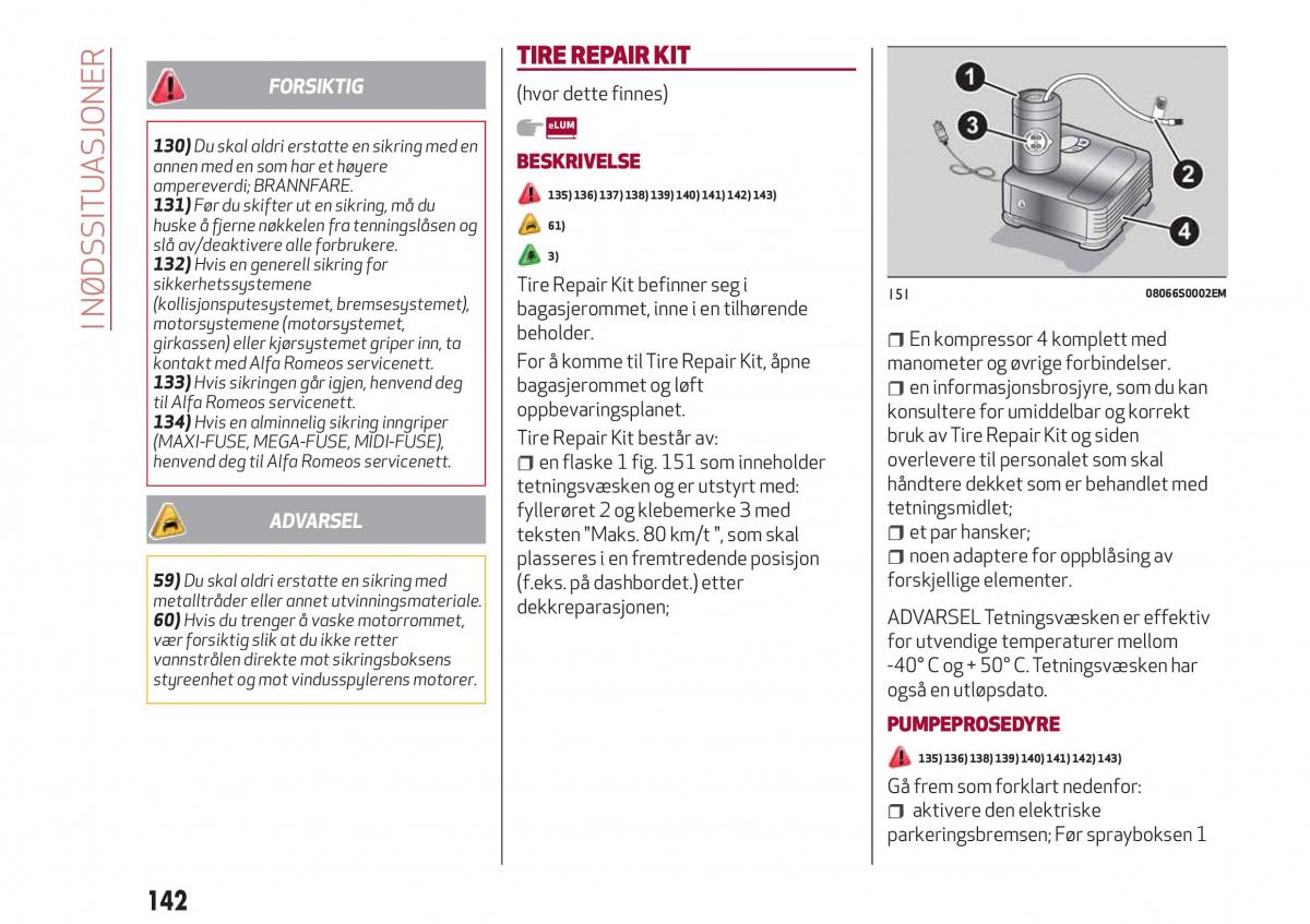 Alfa Romeo Giulia bruksanvisningen / page 144