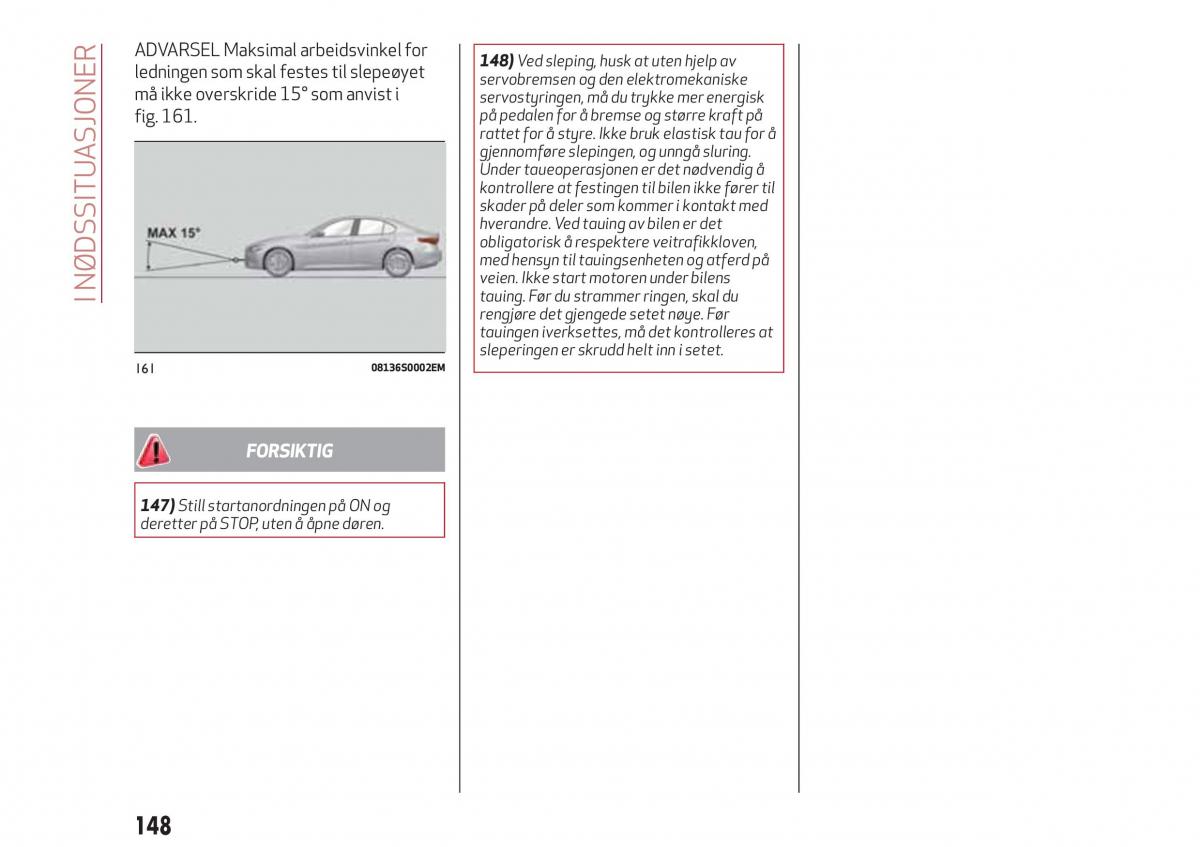 Alfa Romeo Giulia bruksanvisningen / page 150