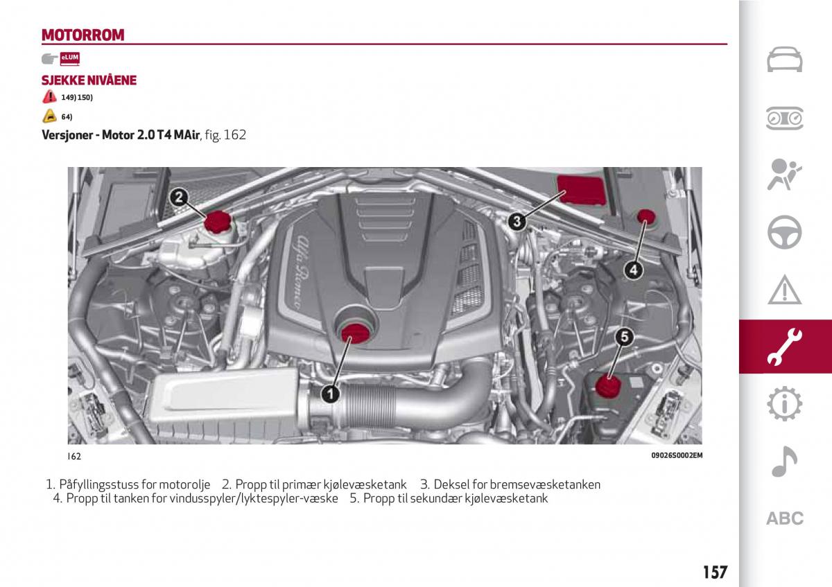 Alfa Romeo Giulia bruksanvisningen / page 159