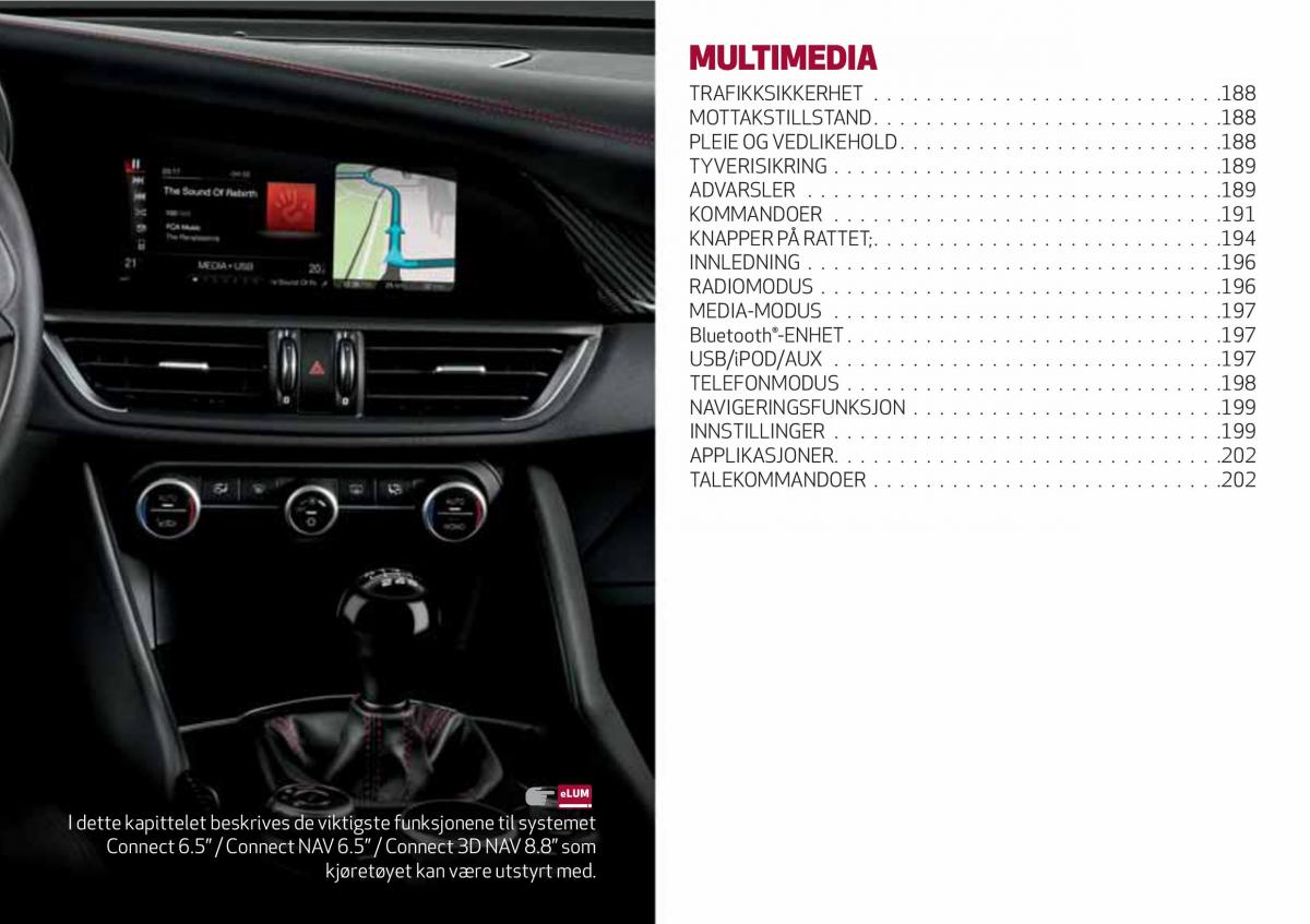 Alfa Romeo Giulia bruksanvisningen / page 189