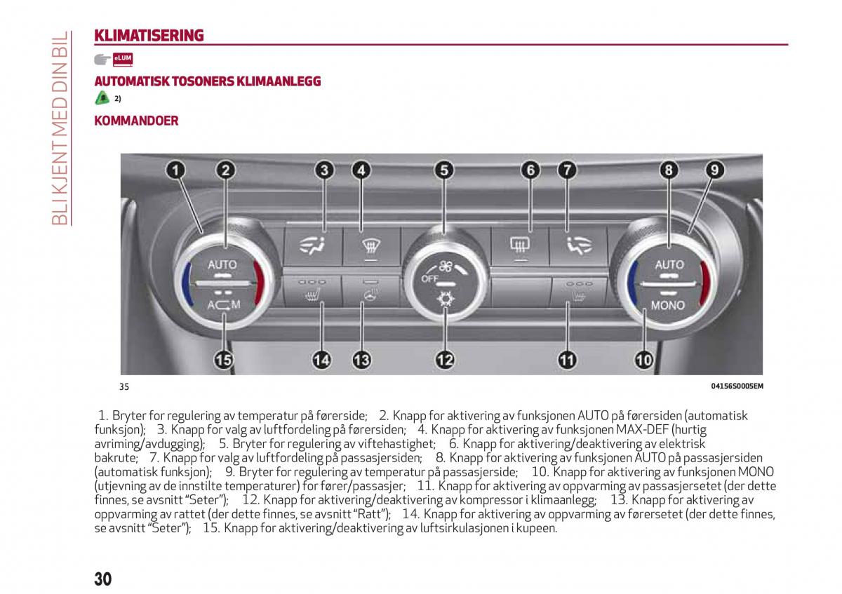 Alfa Romeo Giulia bruksanvisningen / page 32