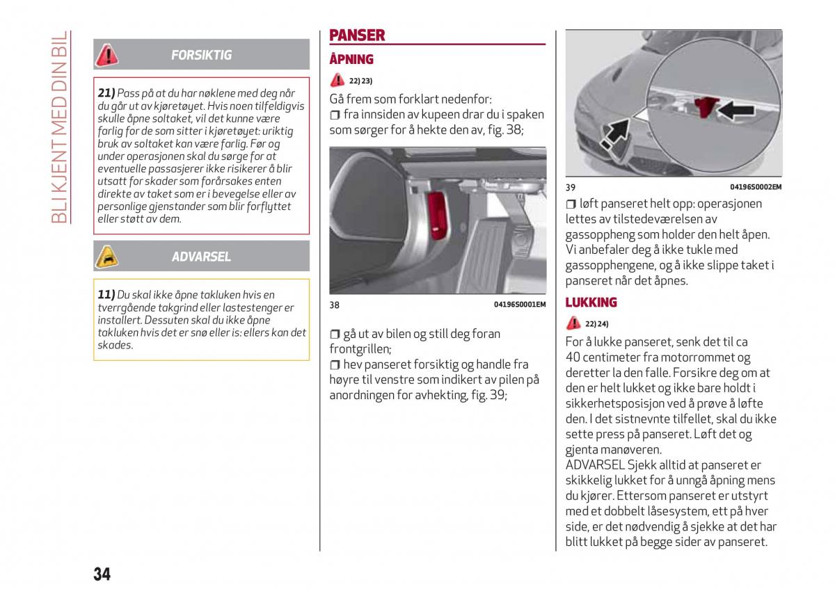 Alfa Romeo Giulia bruksanvisningen / page 36