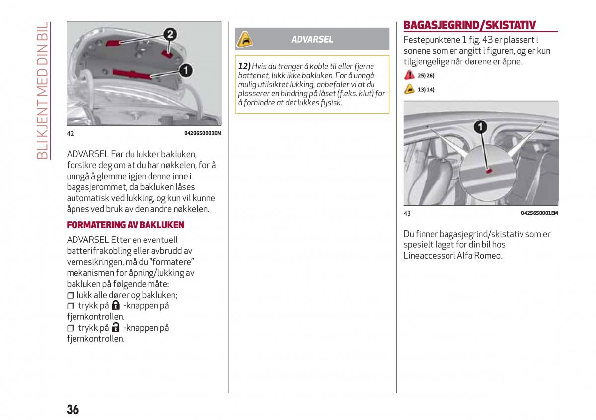 Alfa Romeo Giulia bruksanvisningen / page 38