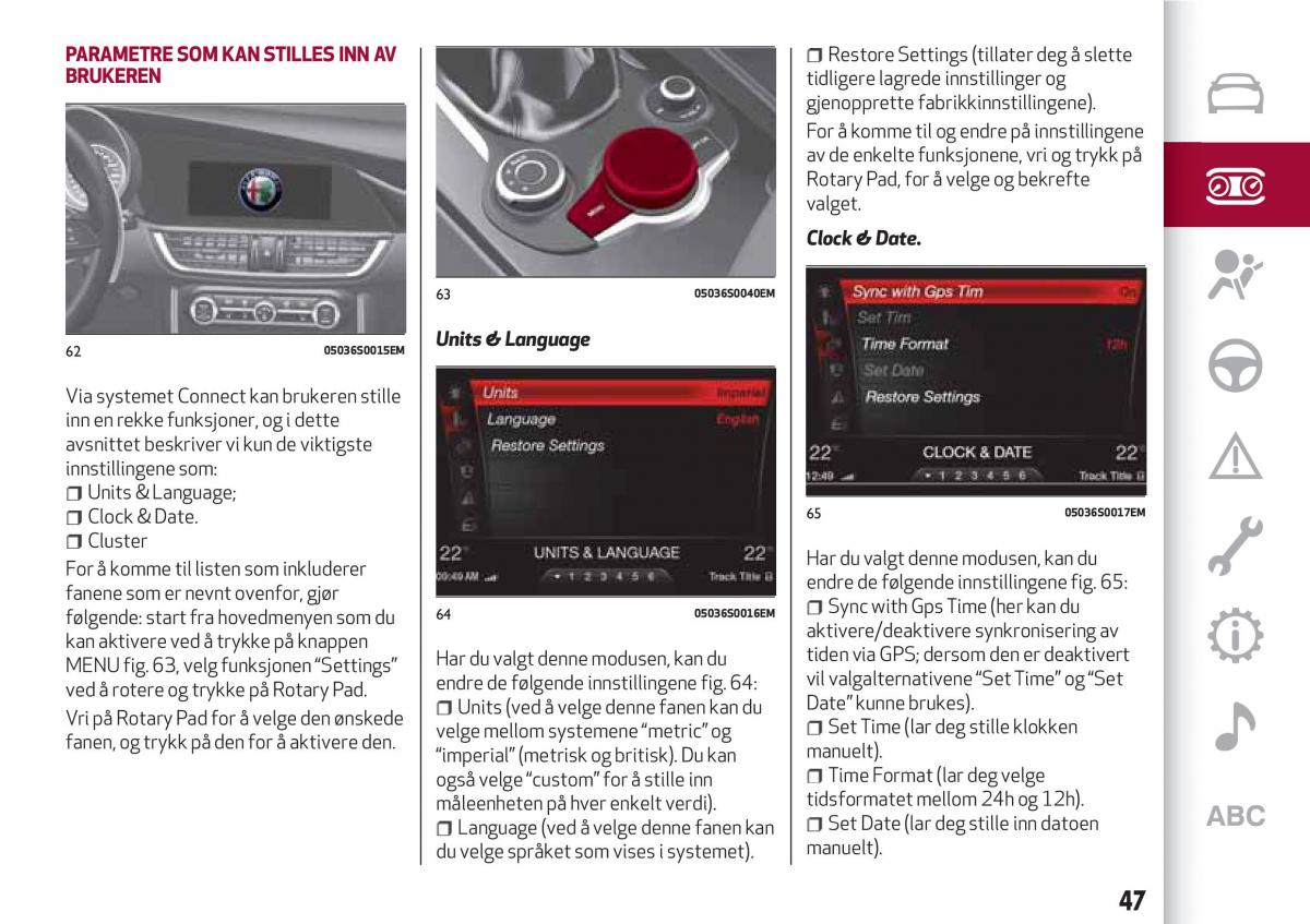 Alfa Romeo Giulia bruksanvisningen / page 49