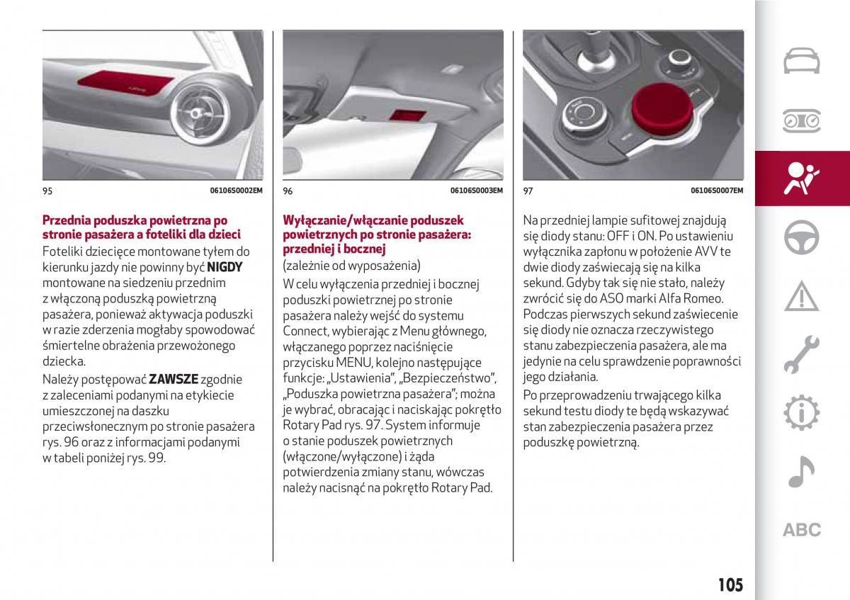 Alfa Romeo Giulia instrukcja obslugi / page 107