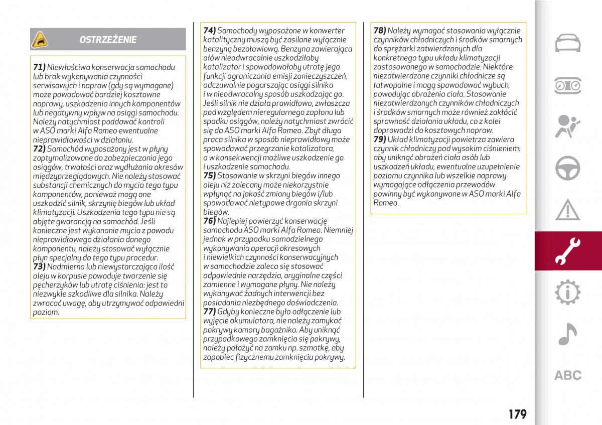 Alfa Romeo Giulia instrukcja obslugi / page 181
