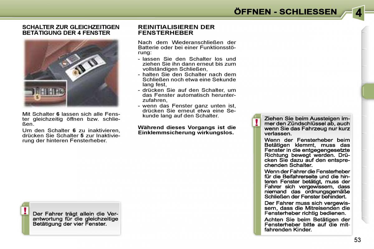 Peugeot 307 CC Handbuch / page 60