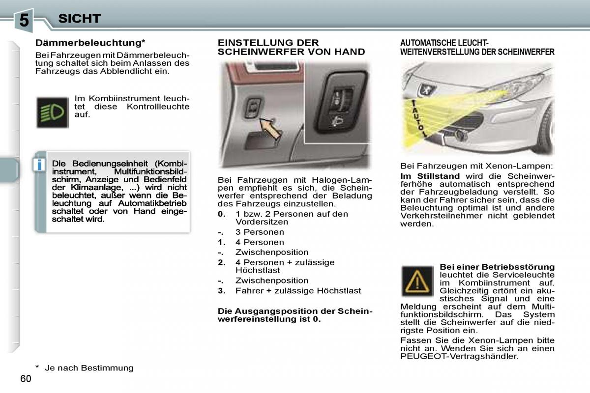 Peugeot 307 CC Handbuch / page 69