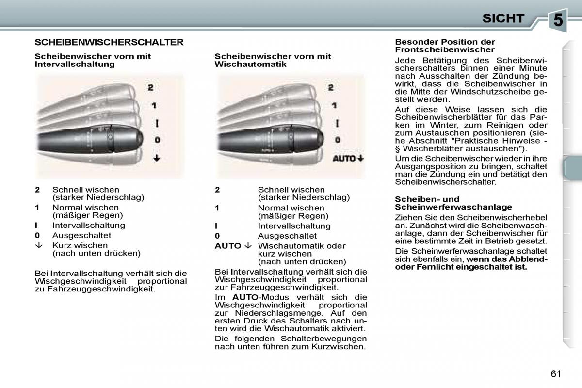 Peugeot 307 CC Handbuch / page 71