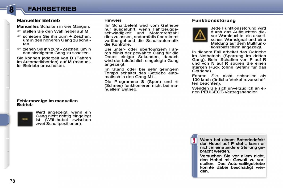 Peugeot 307 CC Handbuch / page 95