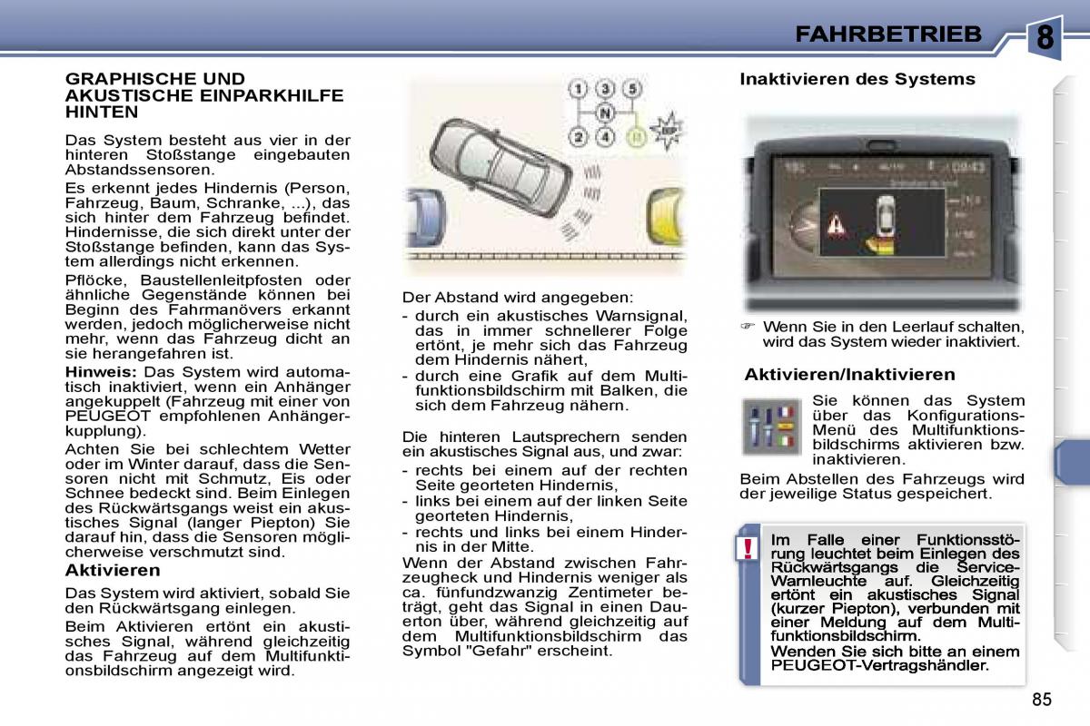 Peugeot 307 CC Handbuch / page 102