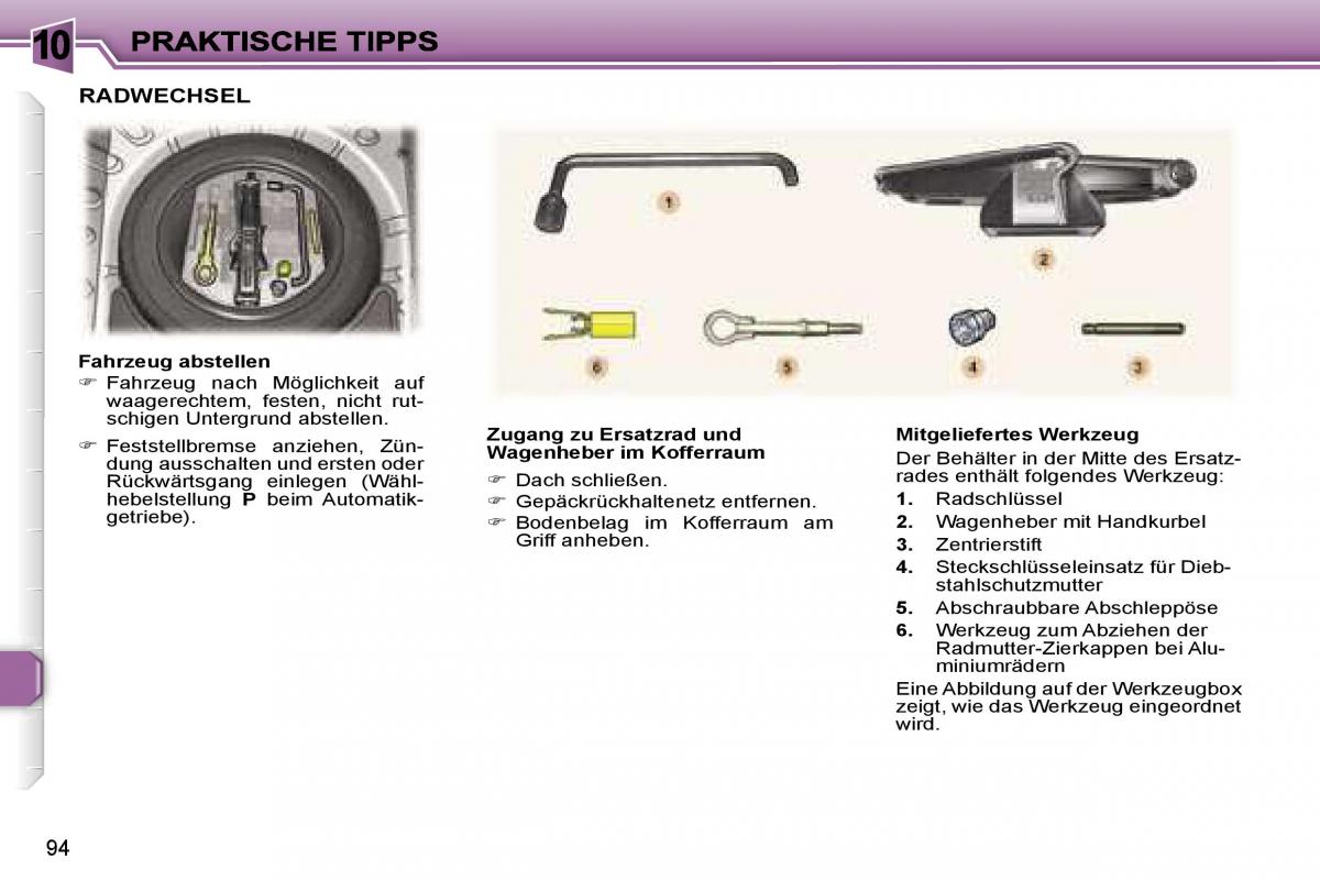 Peugeot 307 CC Handbuch / page 111