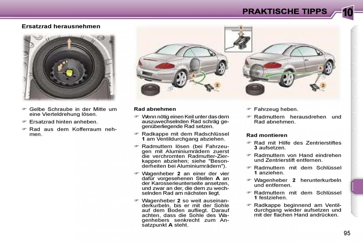 Peugeot 307 CC Handbuch / page 112