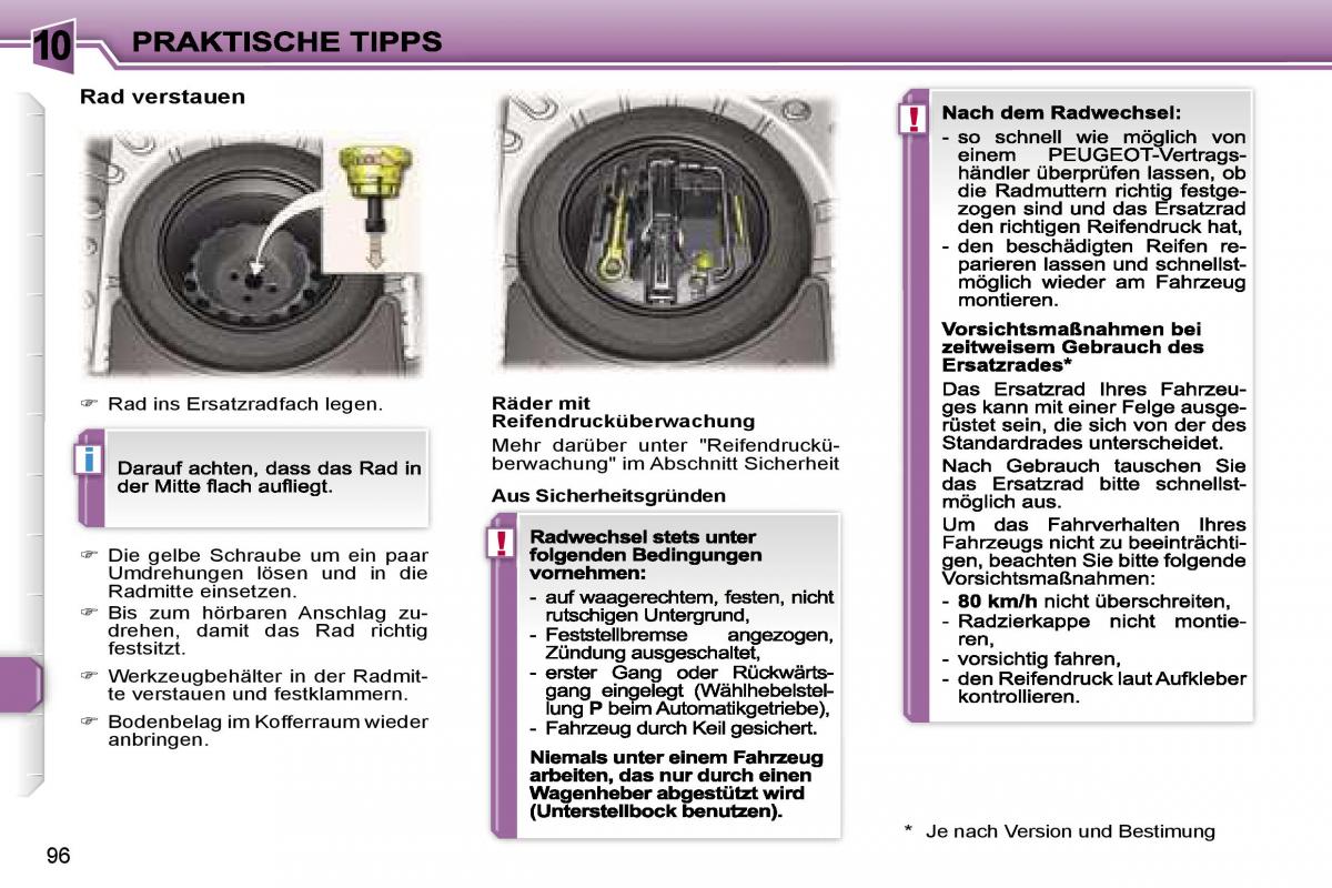 Peugeot 307 CC Handbuch / page 113