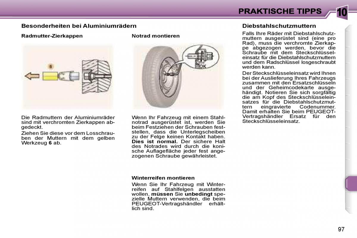 Peugeot 307 CC Handbuch / page 114