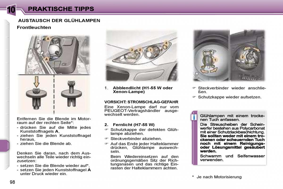 Peugeot 307 CC Handbuch / page 115