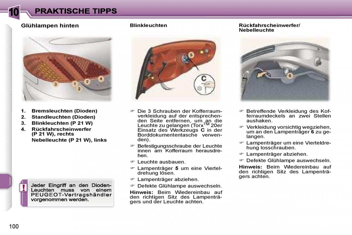 Peugeot 307 CC Handbuch / page 117