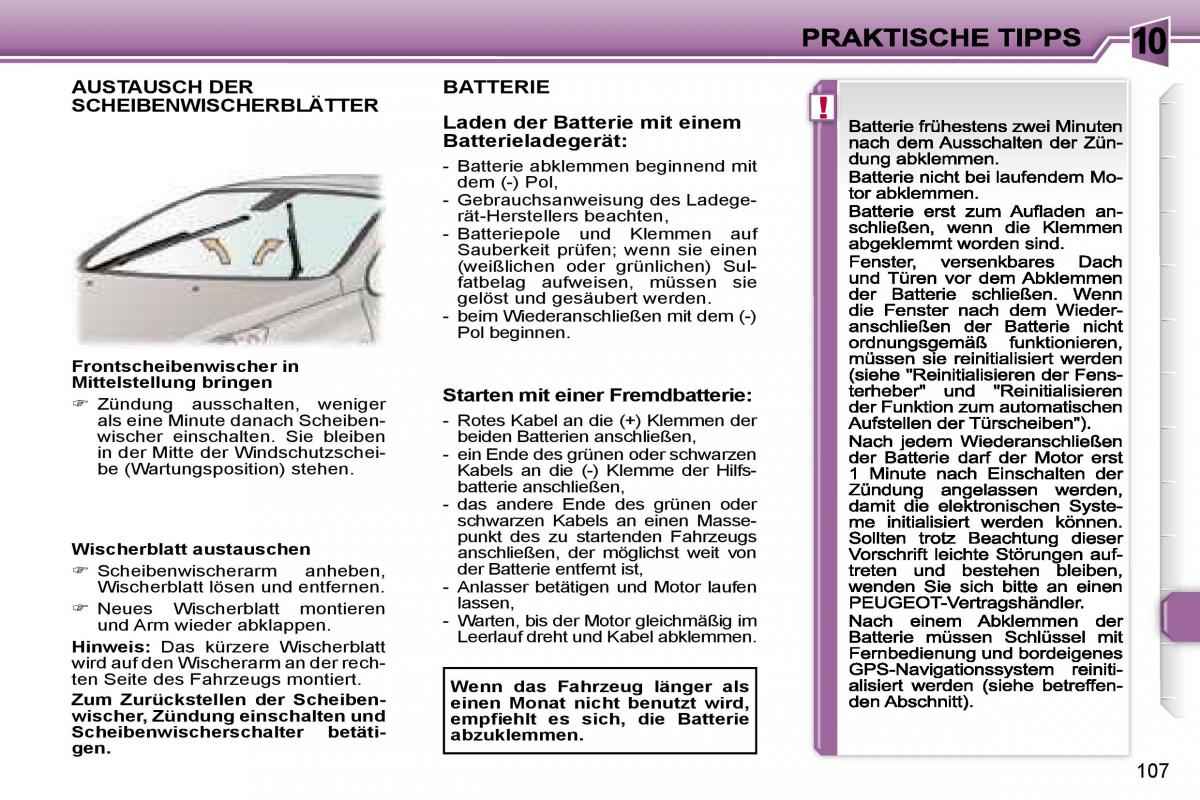 Peugeot 307 CC Handbuch / page 125