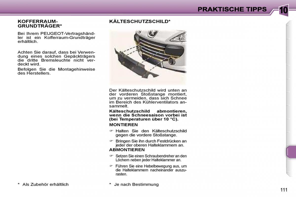 Peugeot 307 CC Handbuch / page 131