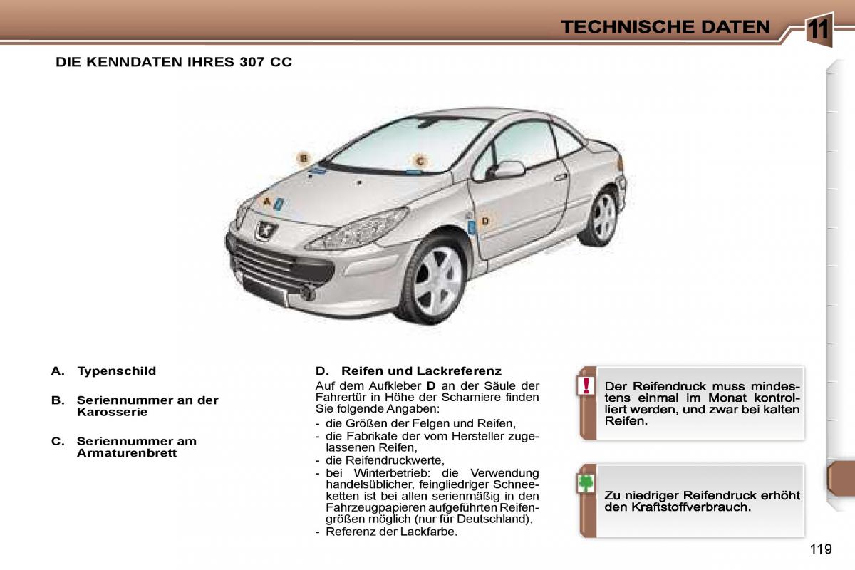 Peugeot 307 CC Handbuch / page 139