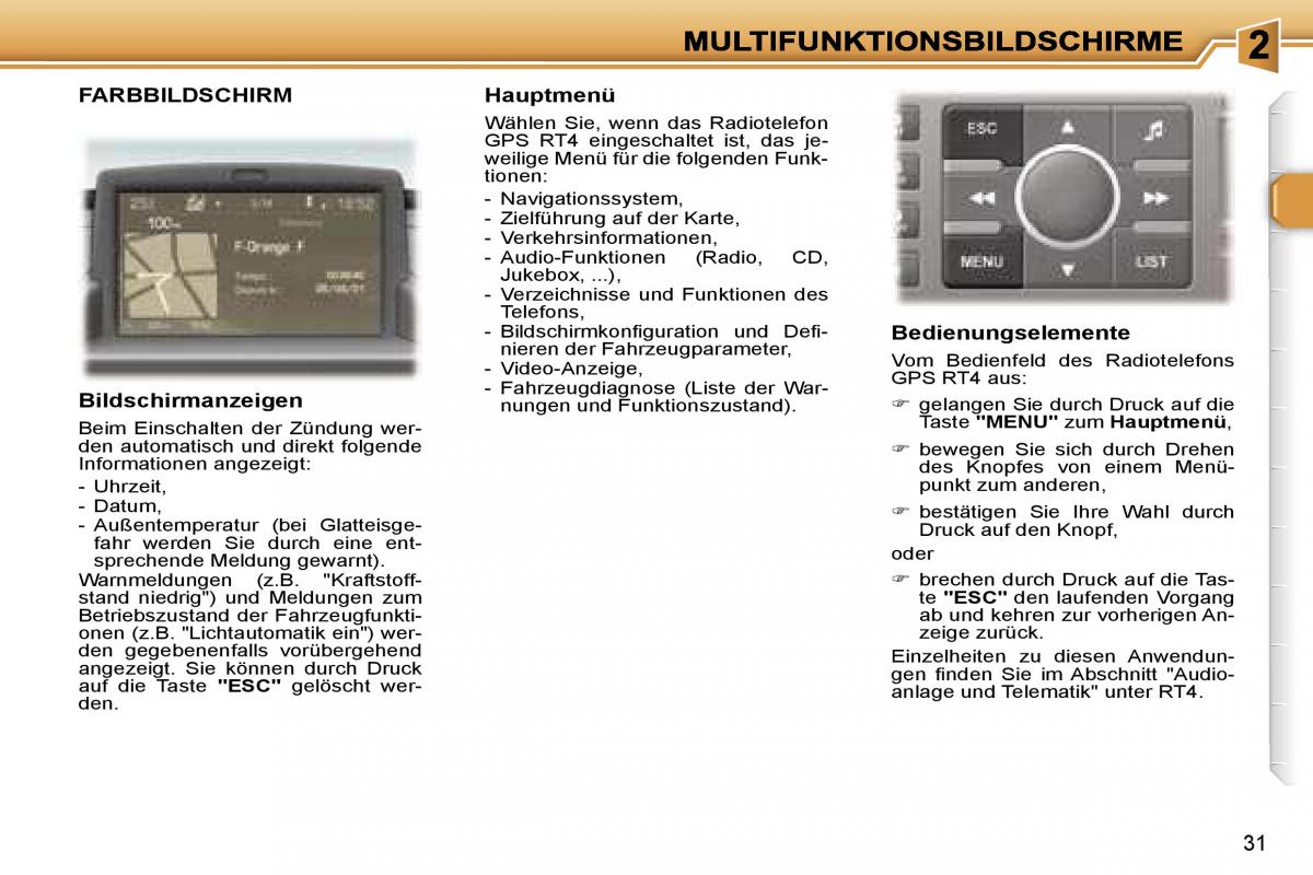 Peugeot 307 CC Handbuch / page 33