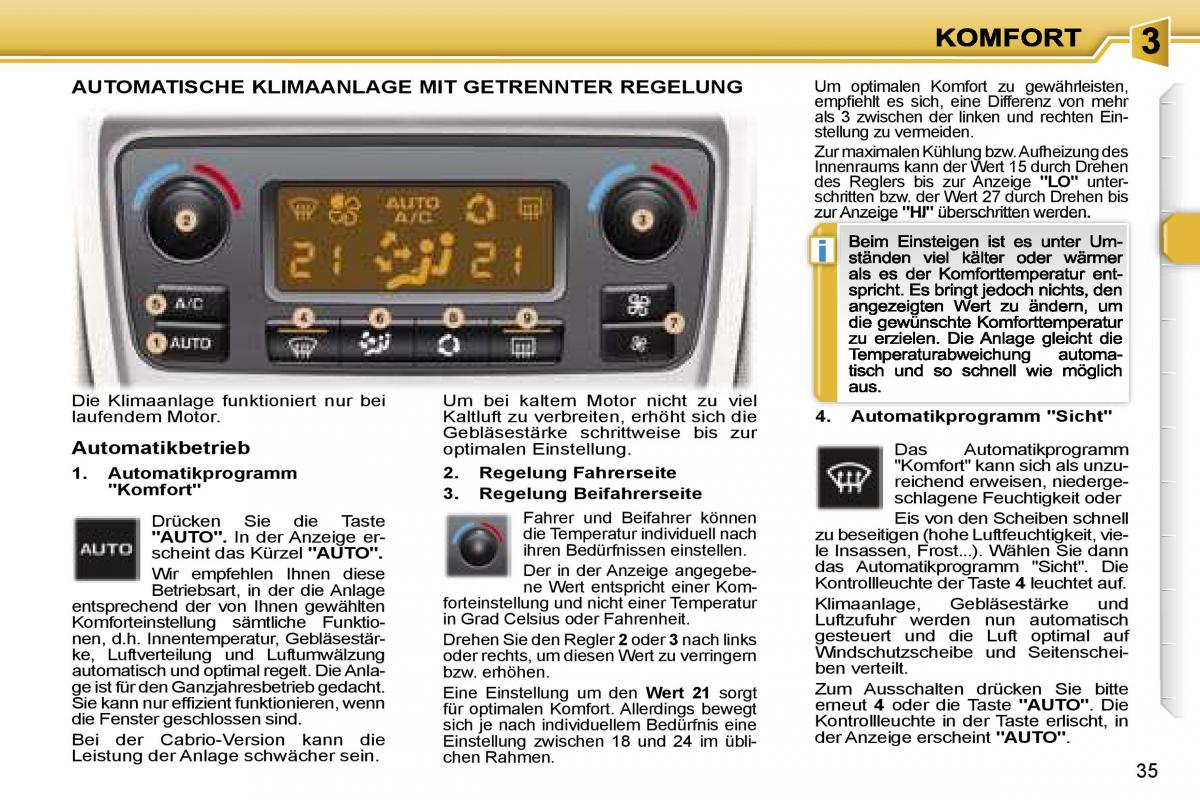 Peugeot 307 CC Handbuch / page 37