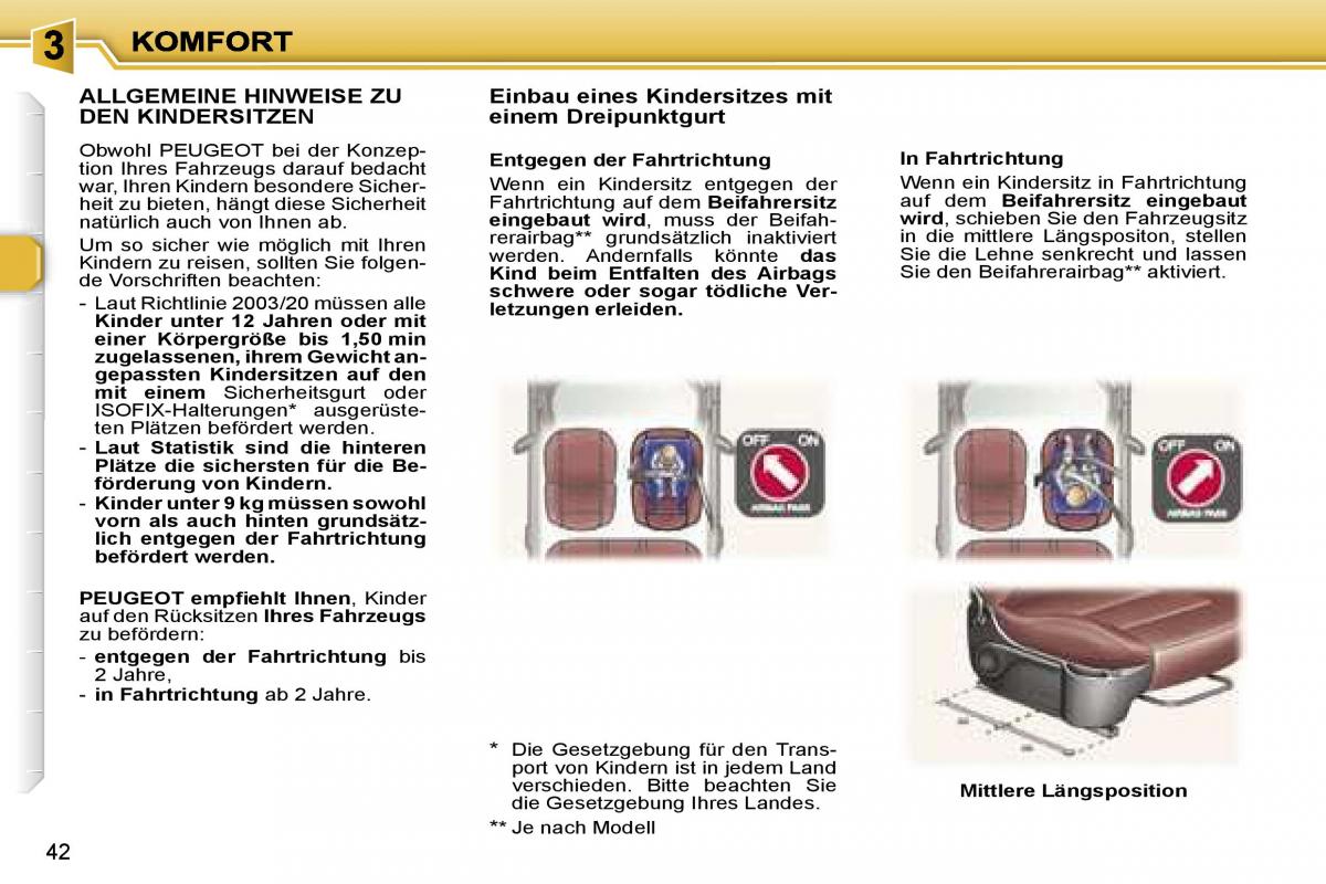 Peugeot 307 CC Handbuch / page 45