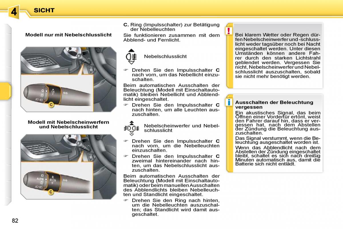 Peugeot 207 Handbuch / page 76