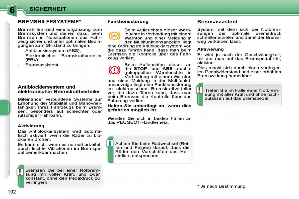 Peugeot 207 Handbuch / page 98