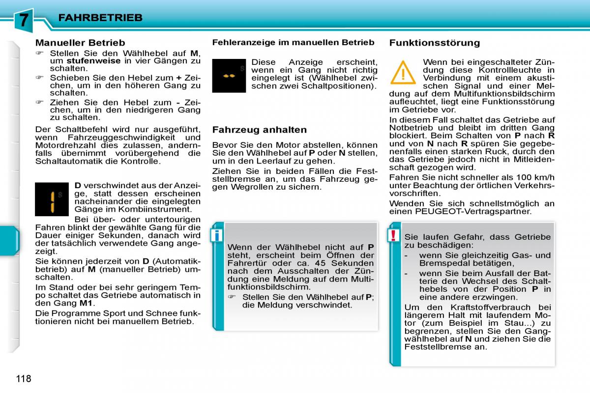 Peugeot 207 Handbuch / page 114