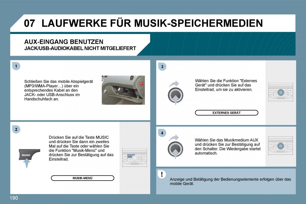 Peugeot 207 Handbuch / page 186