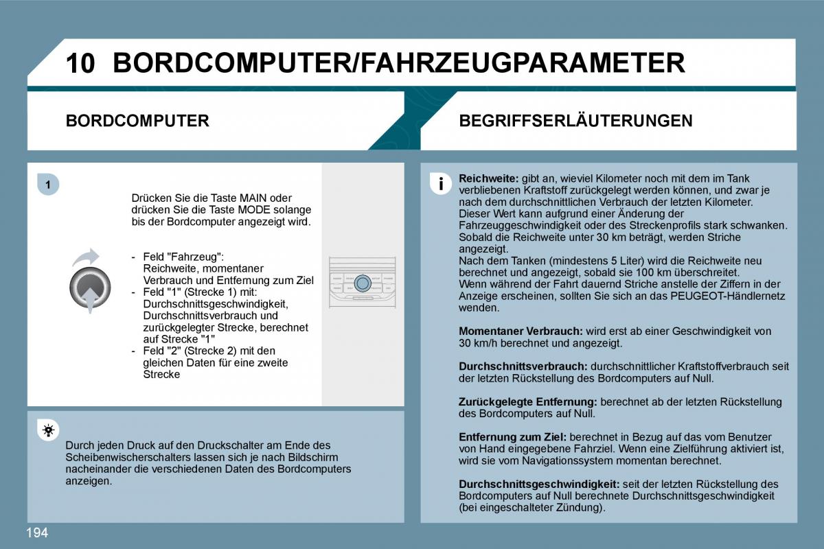 Peugeot 207 Handbuch / page 190