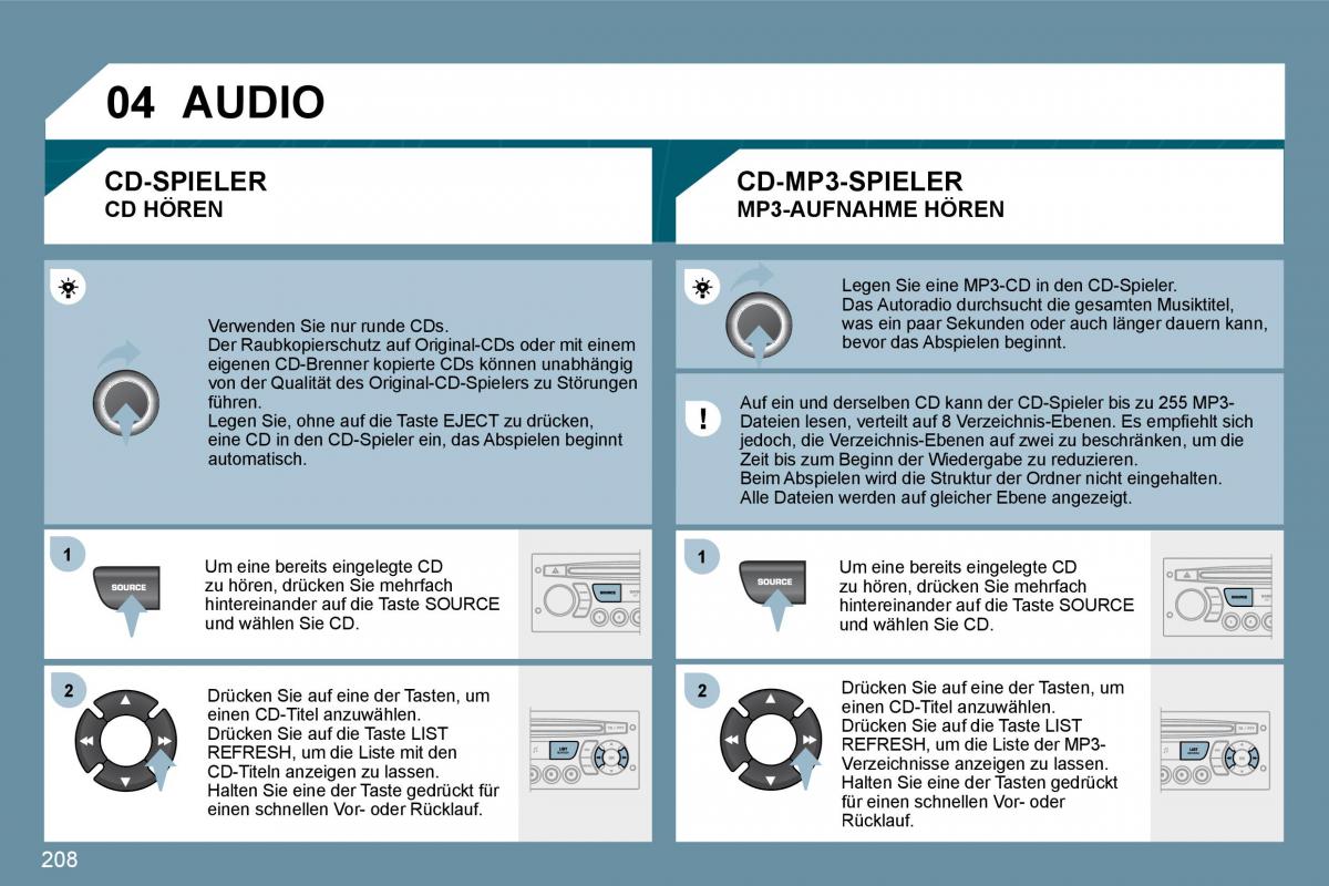 Peugeot 207 Handbuch / page 203