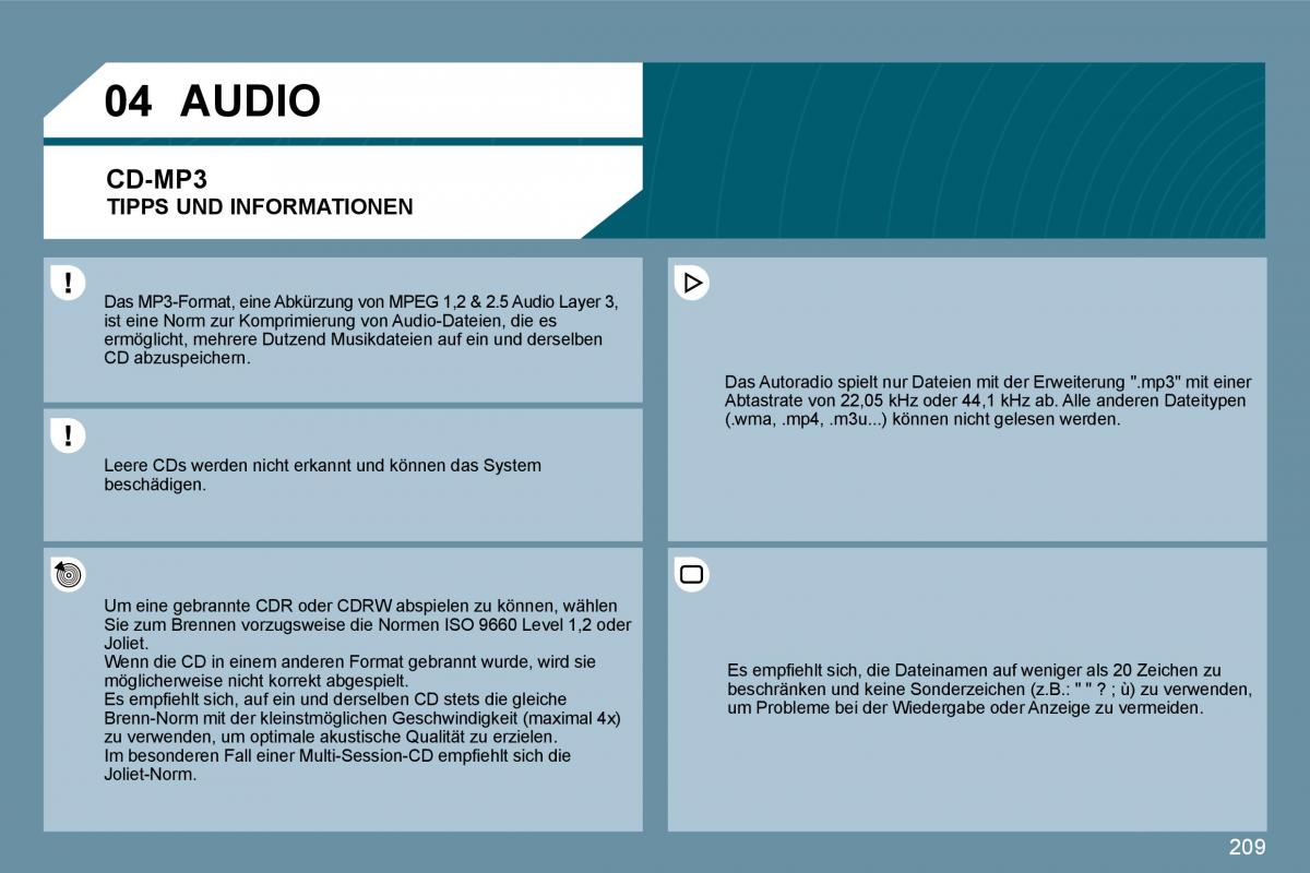 Peugeot 207 Handbuch / page 204