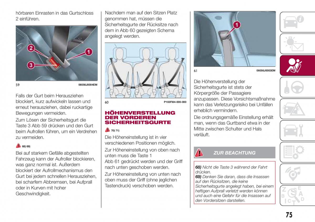 Fiat Tipo combi Handbuch / page 77