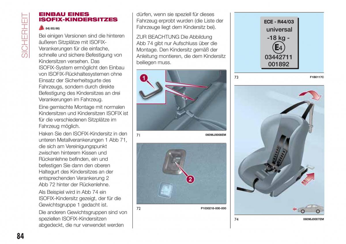 Fiat Tipo combi Handbuch / page 86