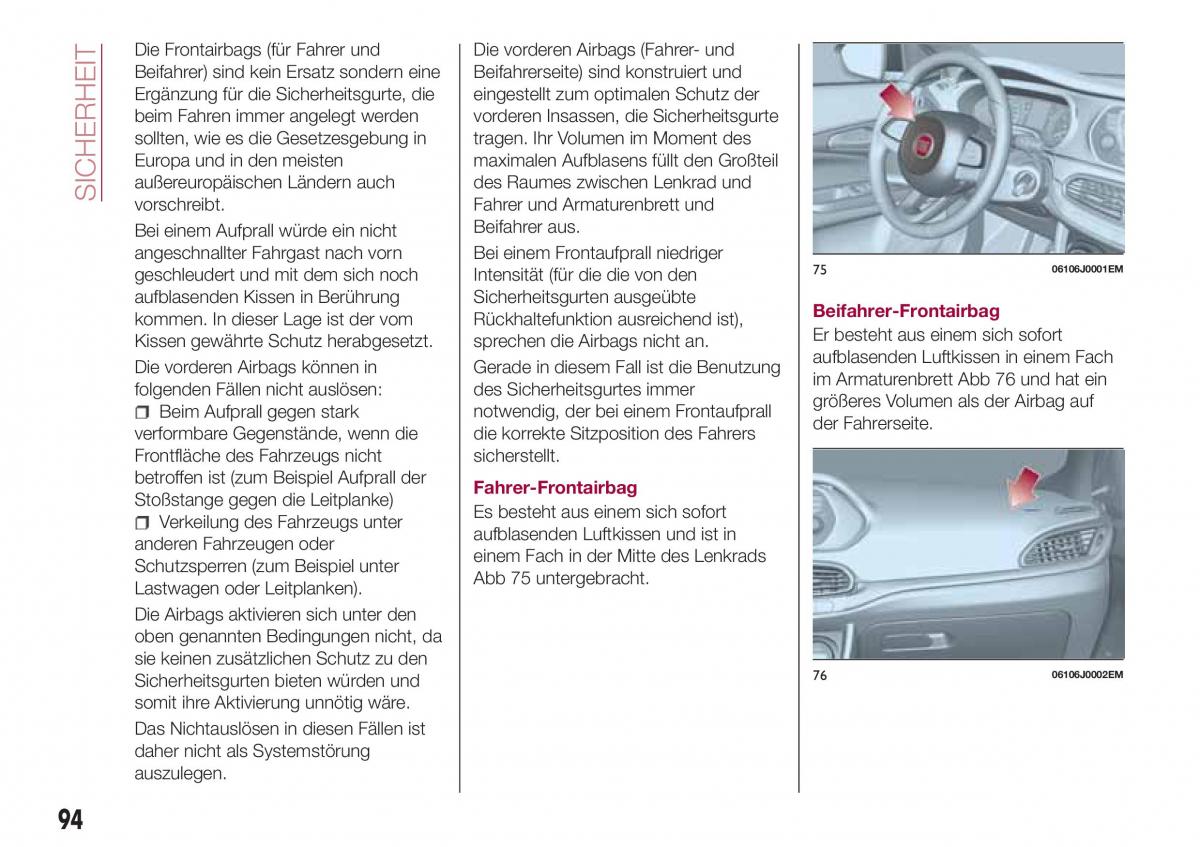 Fiat Tipo combi Handbuch / page 96