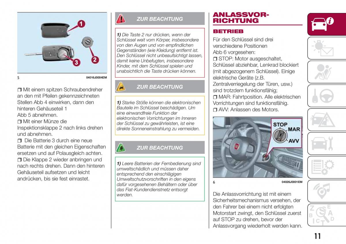 Fiat Tipo combi Handbuch / page 13