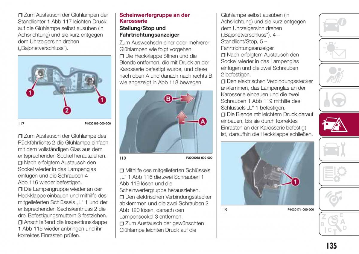 Fiat Tipo combi Handbuch / page 137