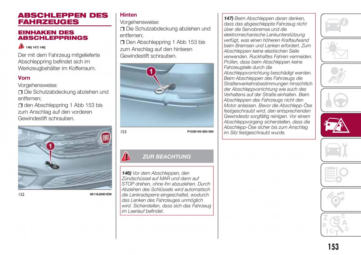 Fiat Tipo combi Handbuch / page 155