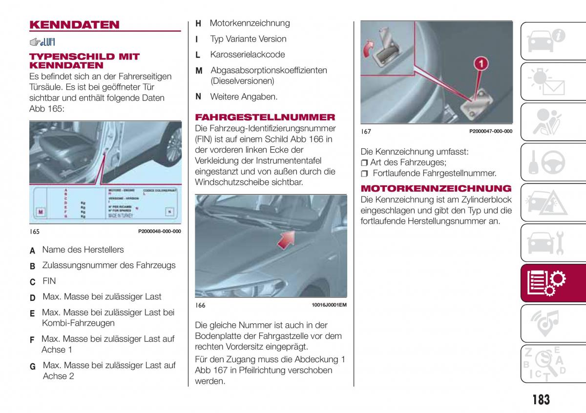 Fiat Tipo combi Handbuch / page 185