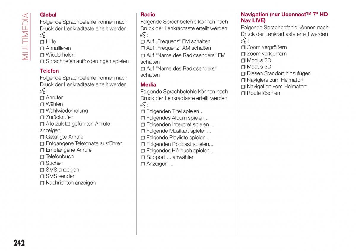 Fiat Tipo combi Handbuch / page 244