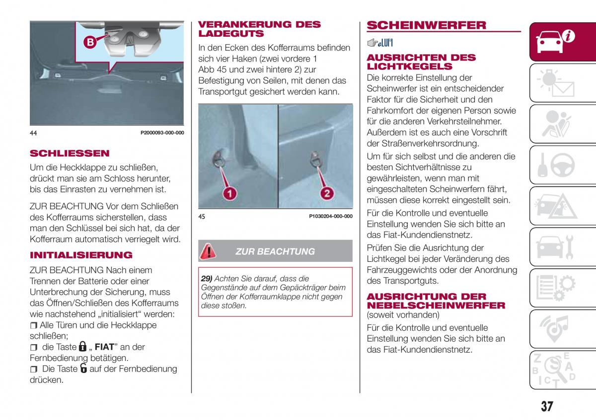 Fiat Tipo combi Handbuch / page 39