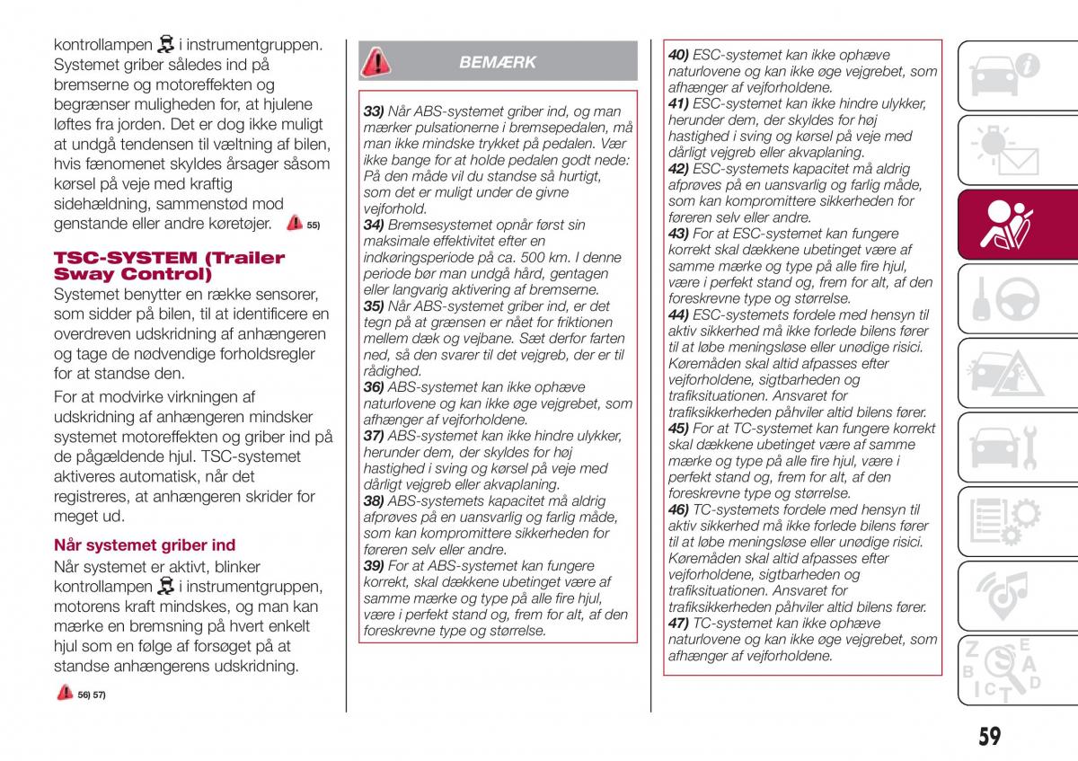 Fiat Tipo combi Bilens instruktionsbog / page 61