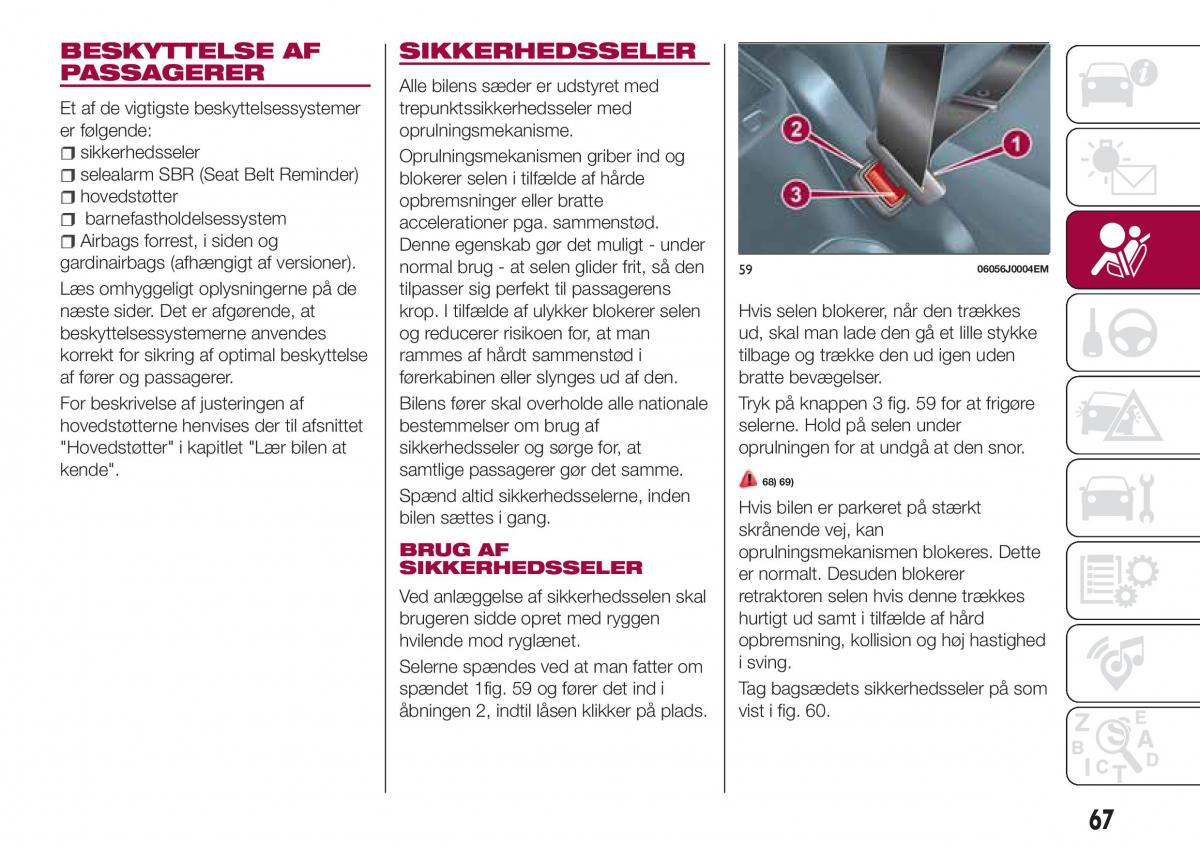 Fiat Tipo combi Bilens instruktionsbog / page 69