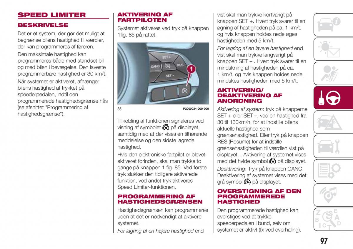 Fiat Tipo combi Bilens instruktionsbog / page 99