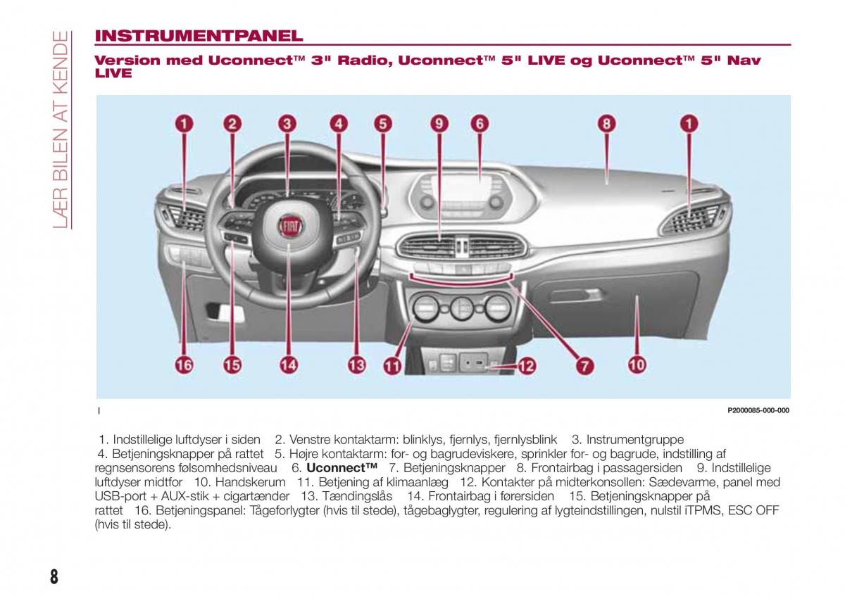 Fiat Tipo combi Bilens instruktionsbog / page 10