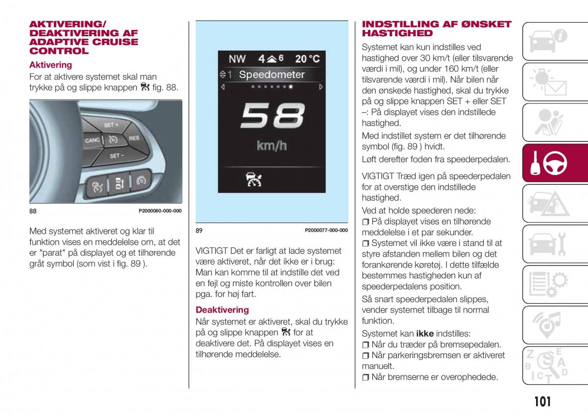 Fiat Tipo combi Bilens instruktionsbog / page 103