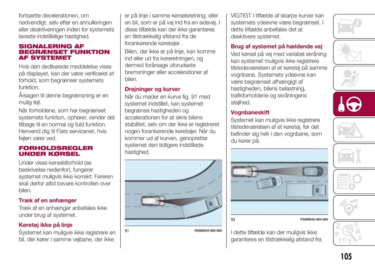 Fiat Tipo combi Bilens instruktionsbog / page 107