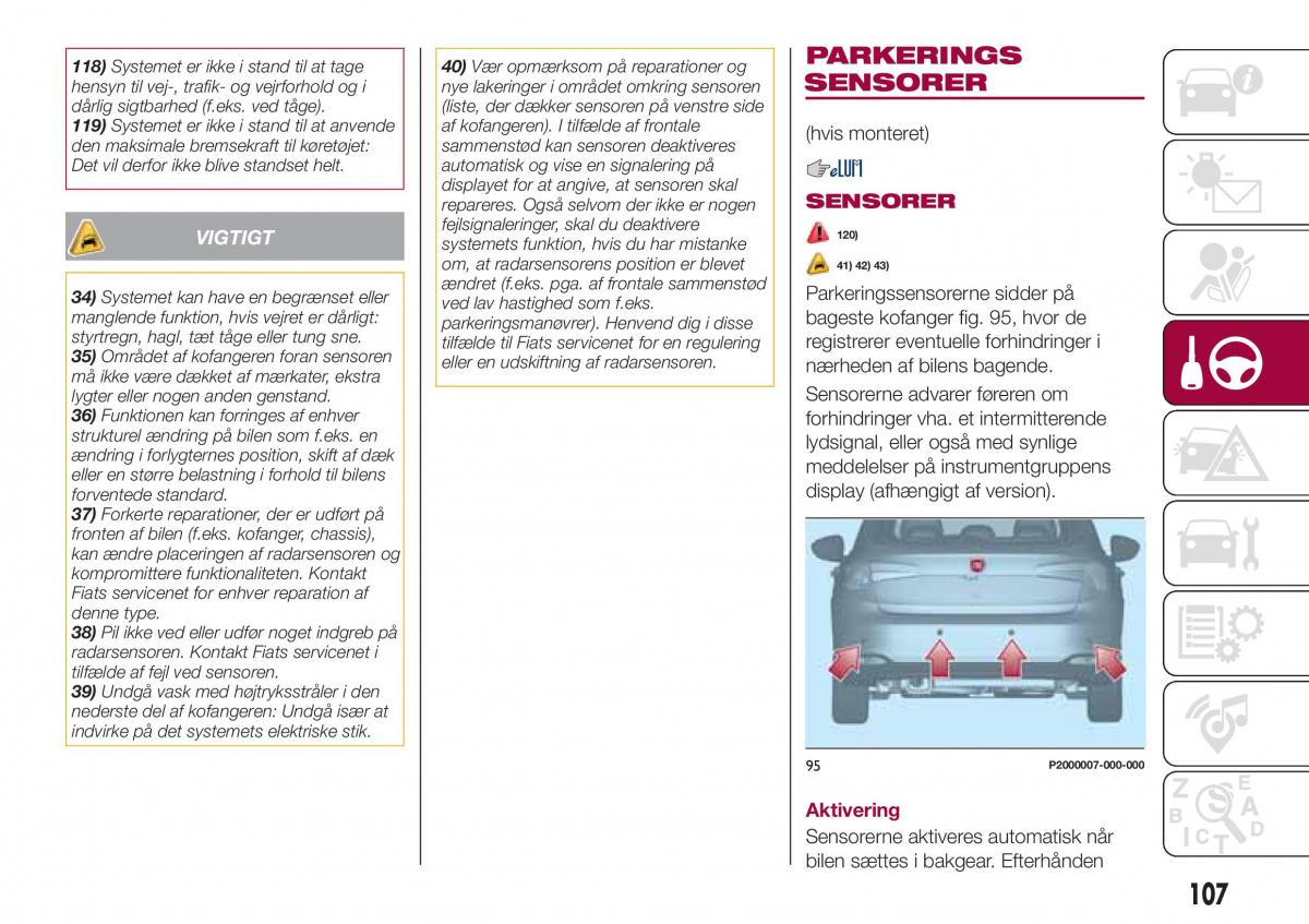 Fiat Tipo combi Bilens instruktionsbog / page 109